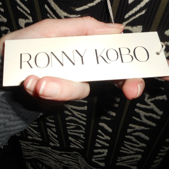 NWT Ronny Kobo knit zebra dress, Medium - Picture 9 of 14